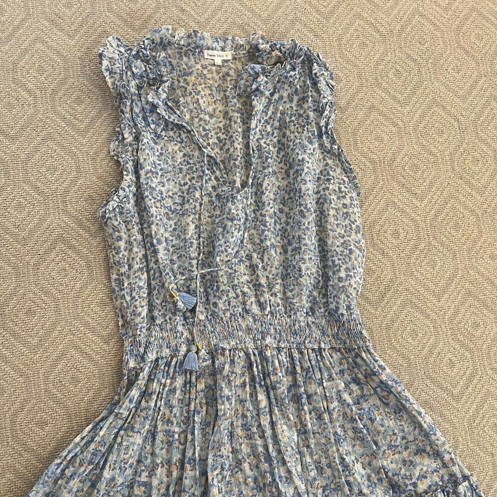 Poupette St Barth Clara Blue Printed Mini Dress Dress L